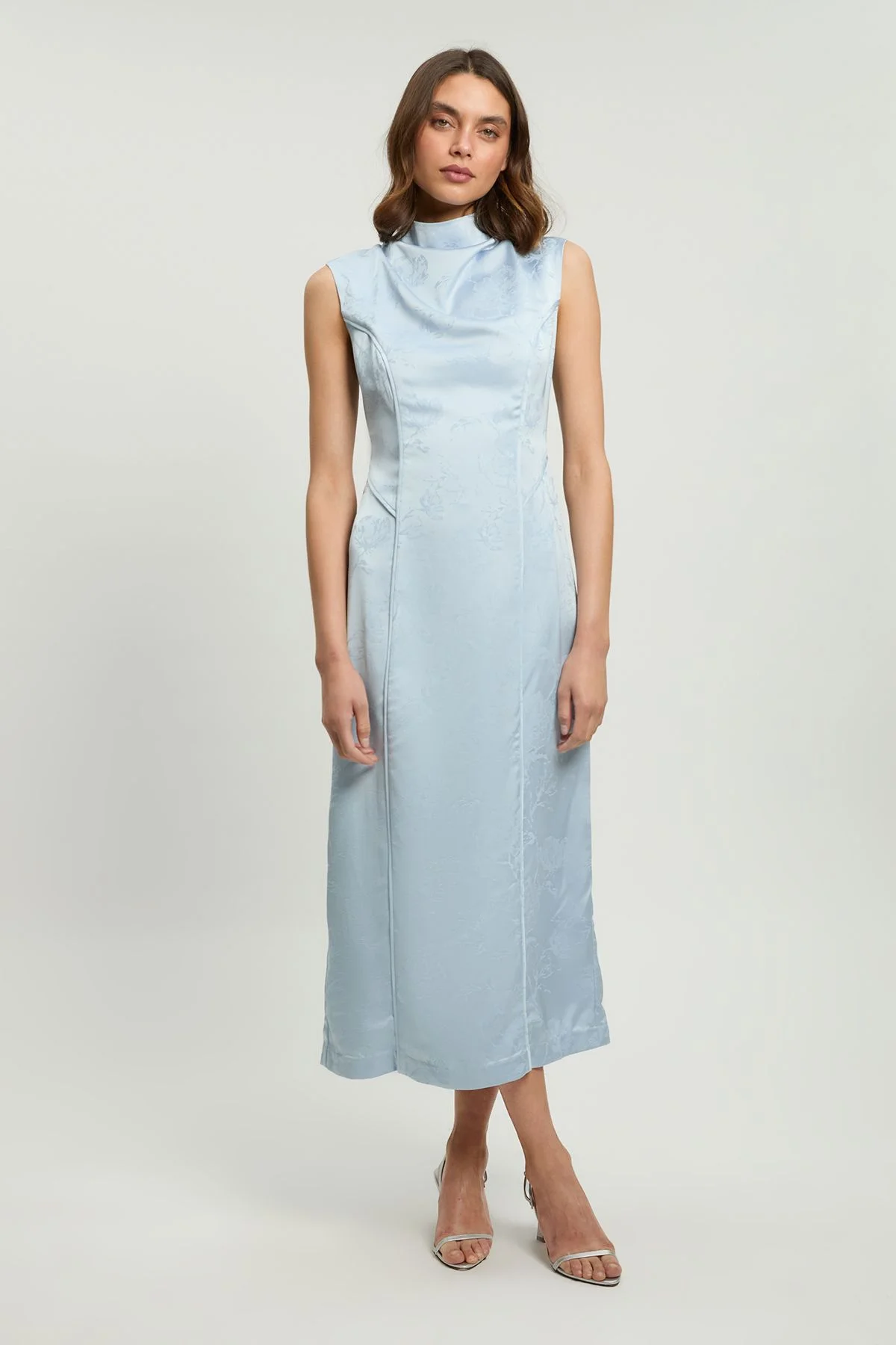 Petite Jacquard Sleeveless Woven Maxi Dress - 1