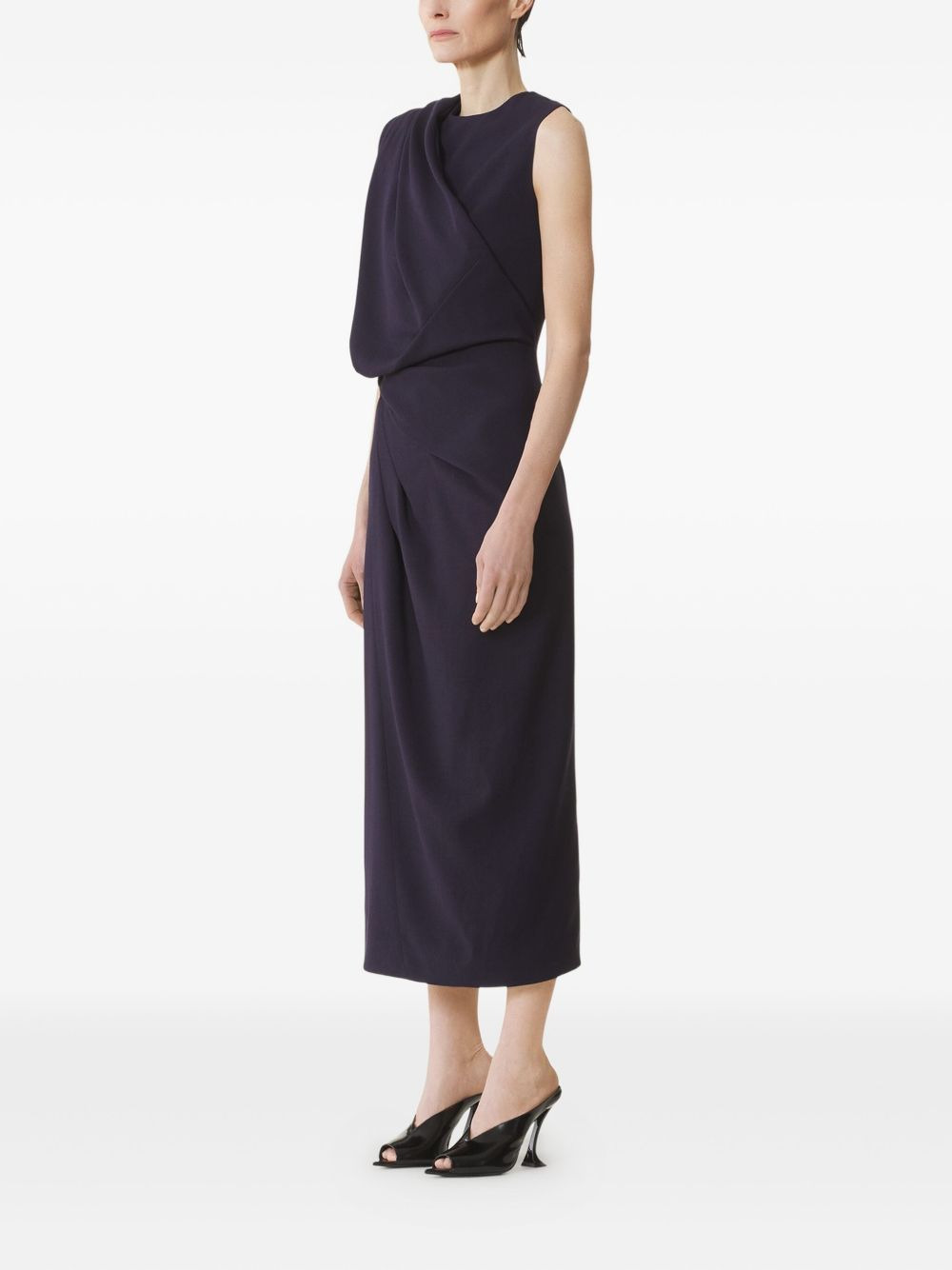 draped midi dress - 3