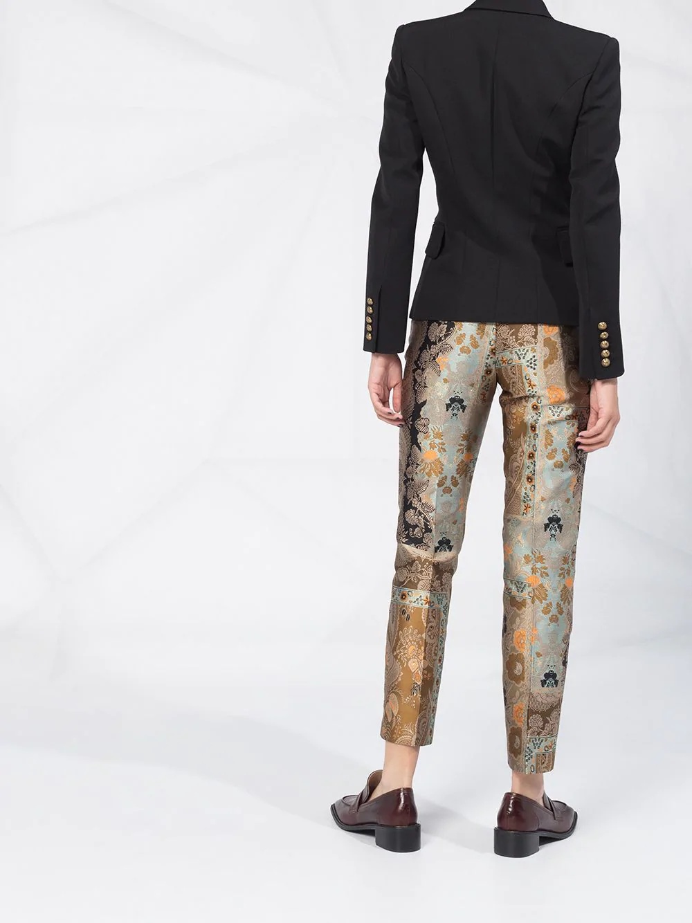 embroidered paisley trousers - 6