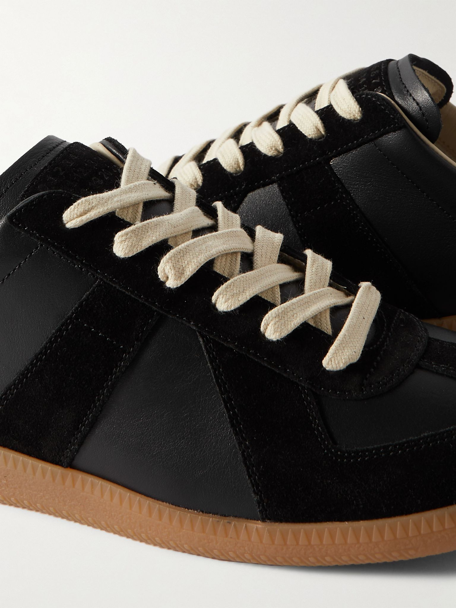 Replica Leather and Suede Sneakers Black - 5