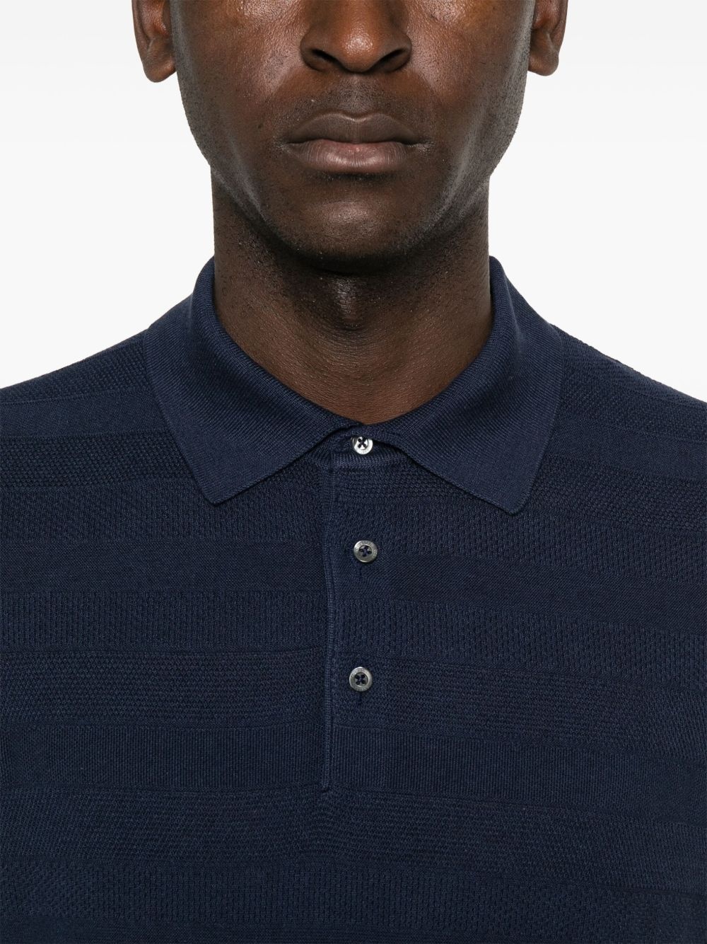ribbed-knit polo top - 5