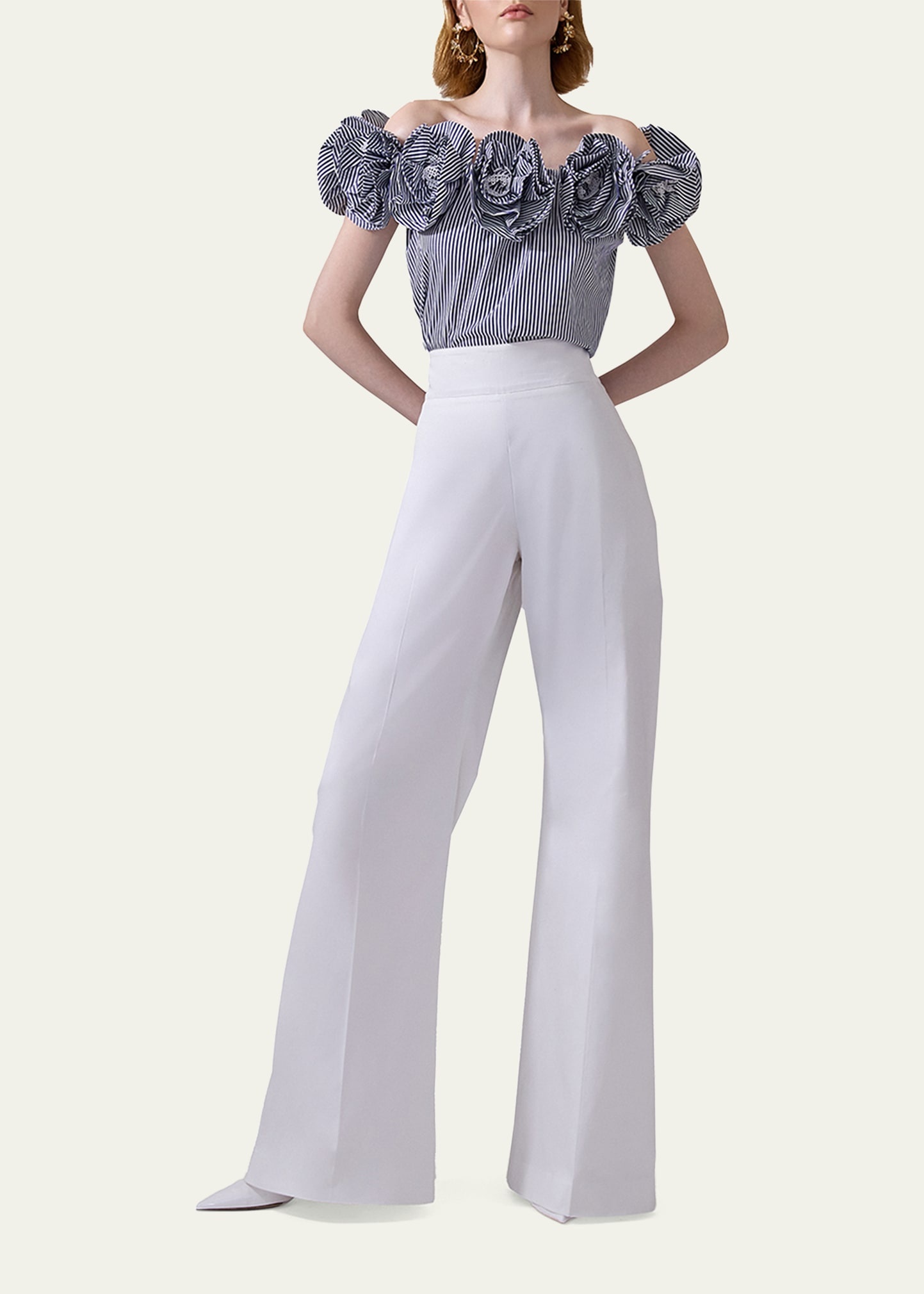 Embroidered Flower Off-the-Shoulder Top - 2