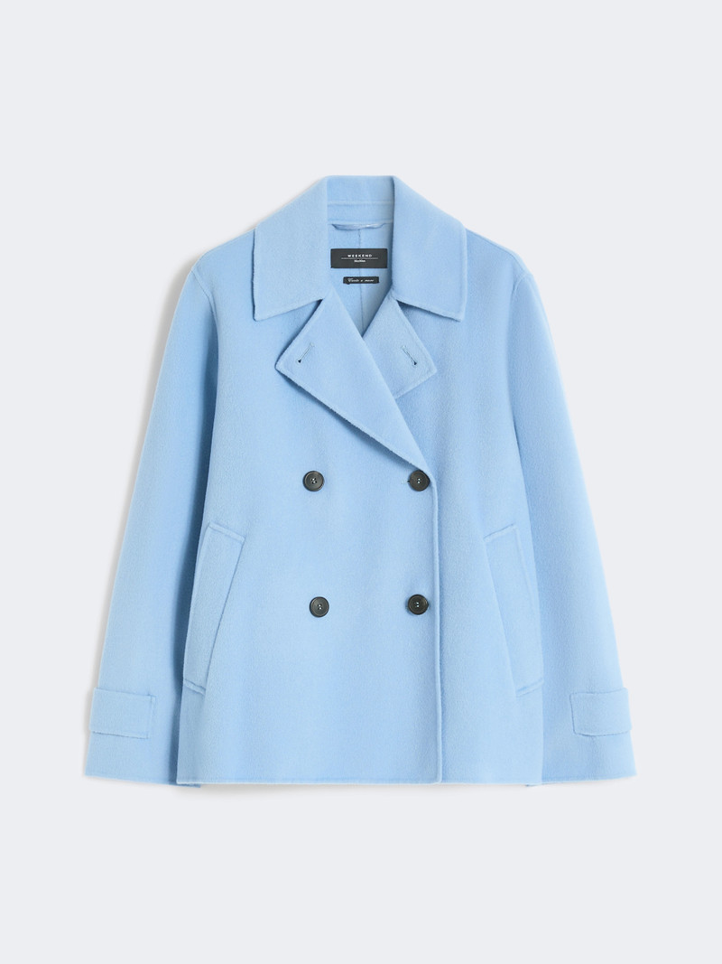 FANTINO Double-breasted wool-blend pea coat - LIGHT BLUE 1