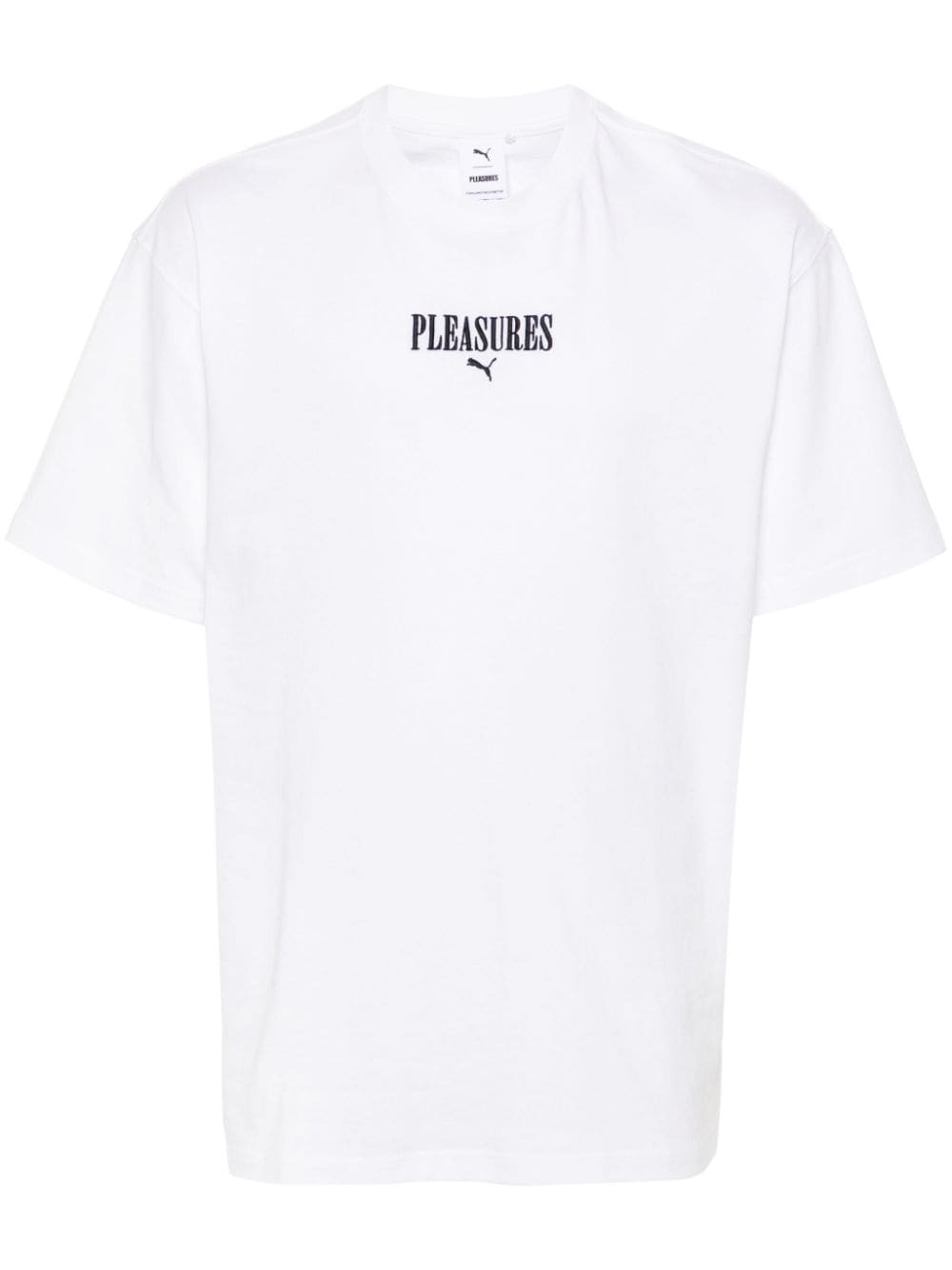 x PLEASURES embroidered-logo T-shirt - 1