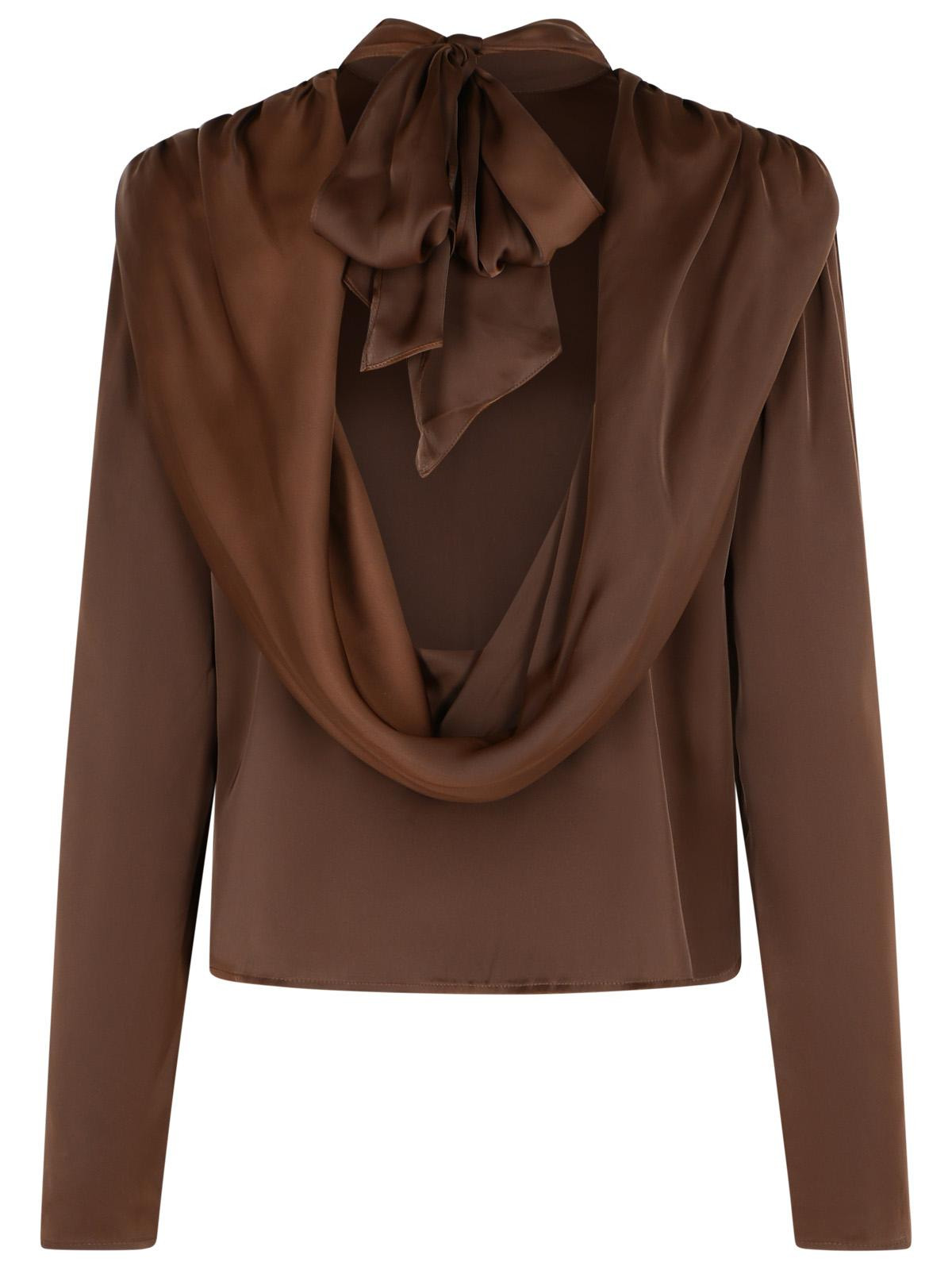 Rotate 'Bowina' Brown Polyester Blouse Women - 3