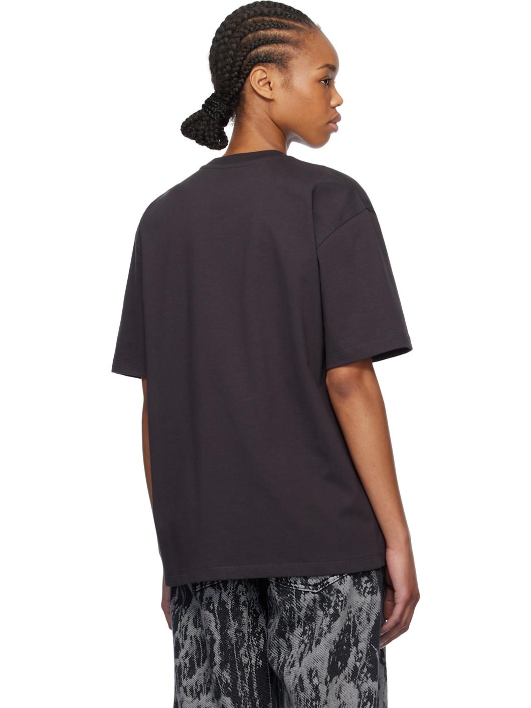 Black Heavy Cotton Drop Shoulder 'GANNI' T-shirt - 3