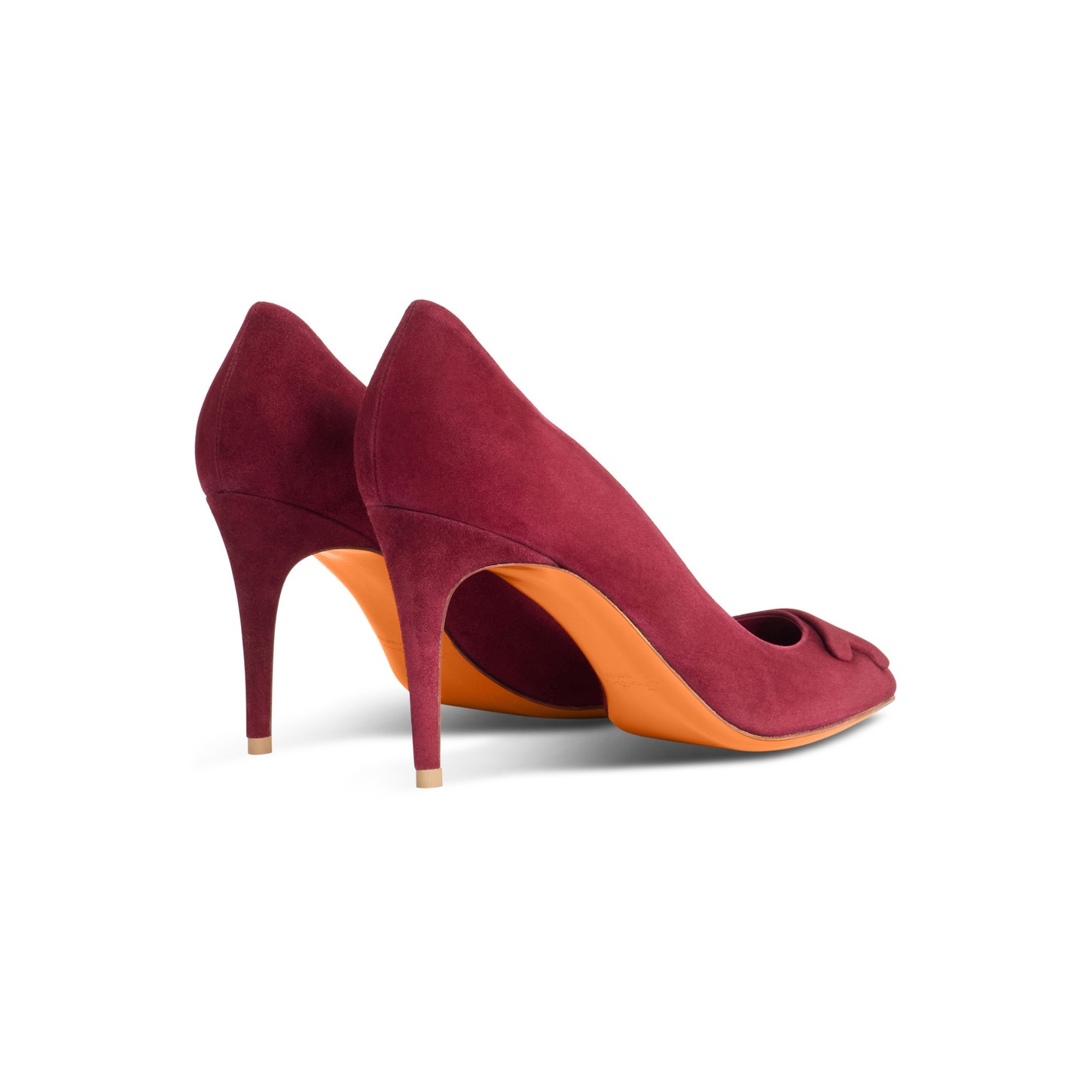 Women's burgundy suede high-heel Santoni Sibille pump - 4