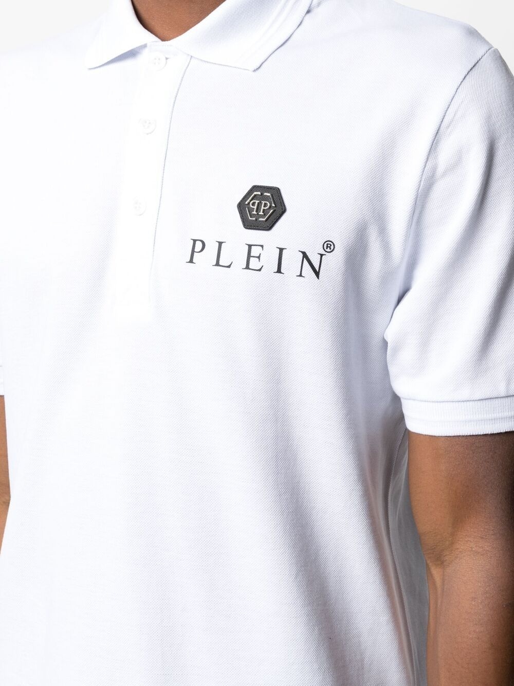 logo-patch short-sleeved polo shirt - 5