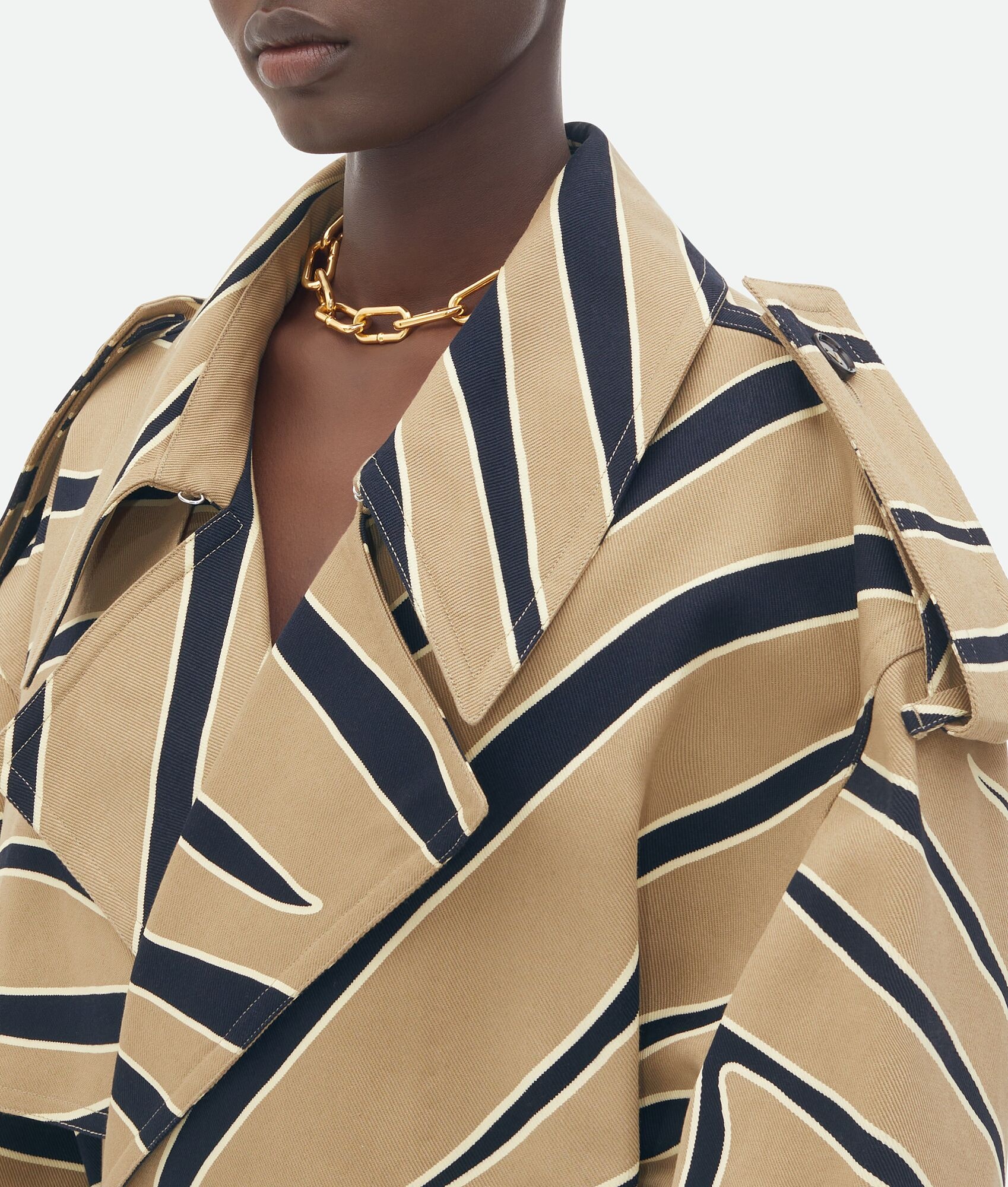 Animal Print Cotton Trench Coat - 4