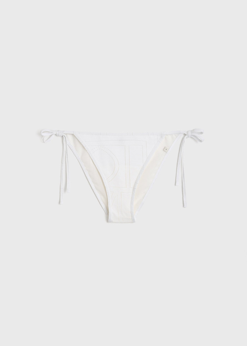 TOTEME Monogram pointelle bikini bottoms white outlook