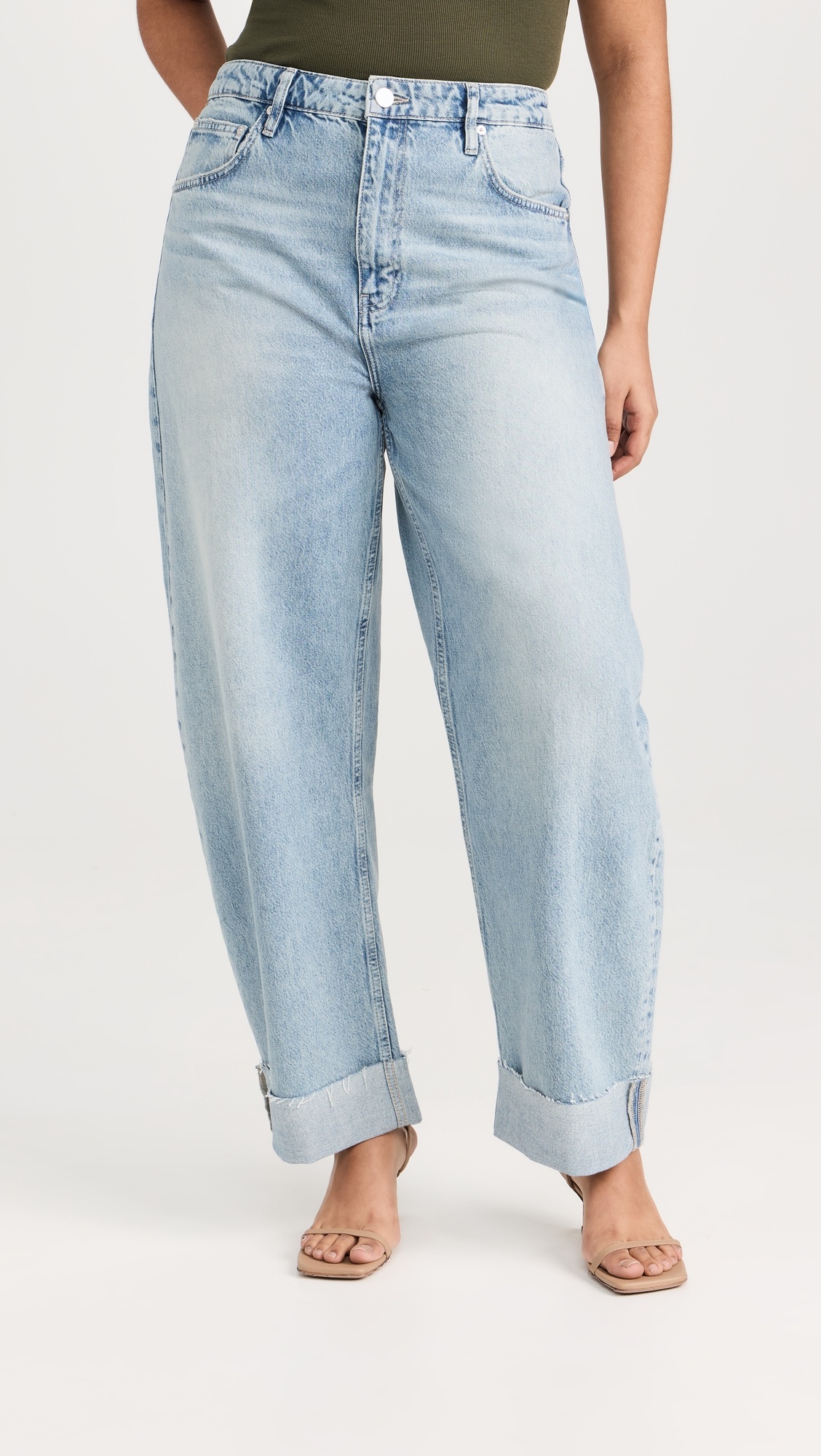 Long Barrel Raw Cuff Jeans - 7