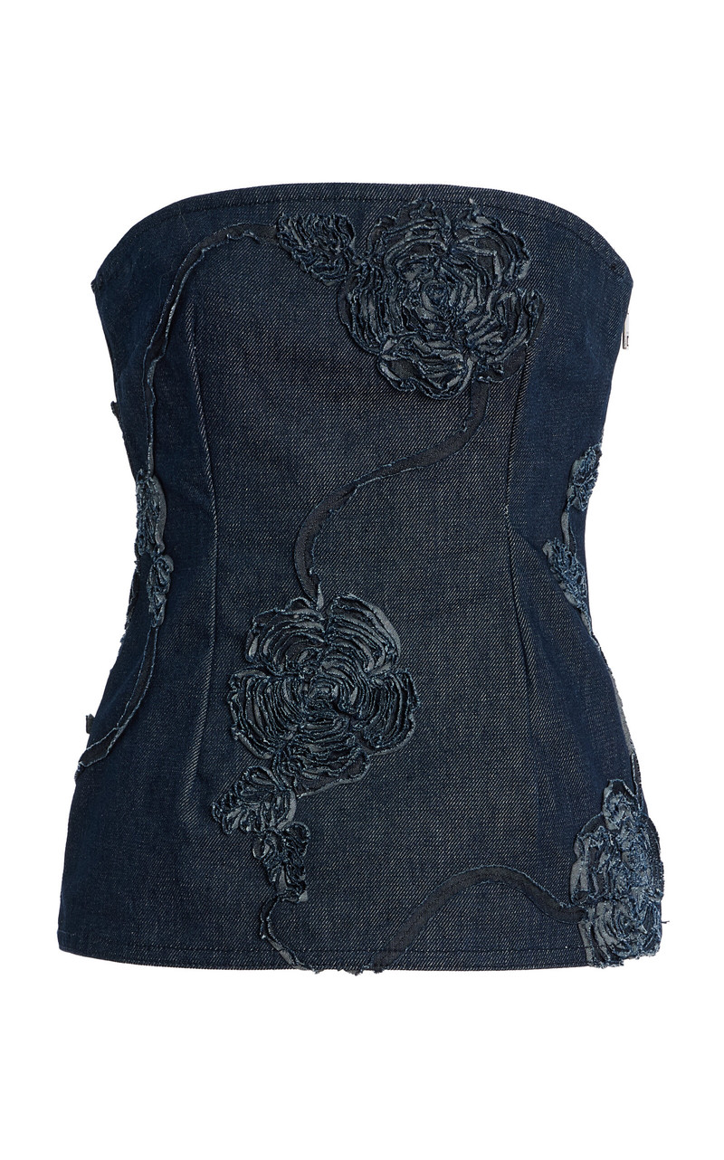 Strapless Denim Top blue 1