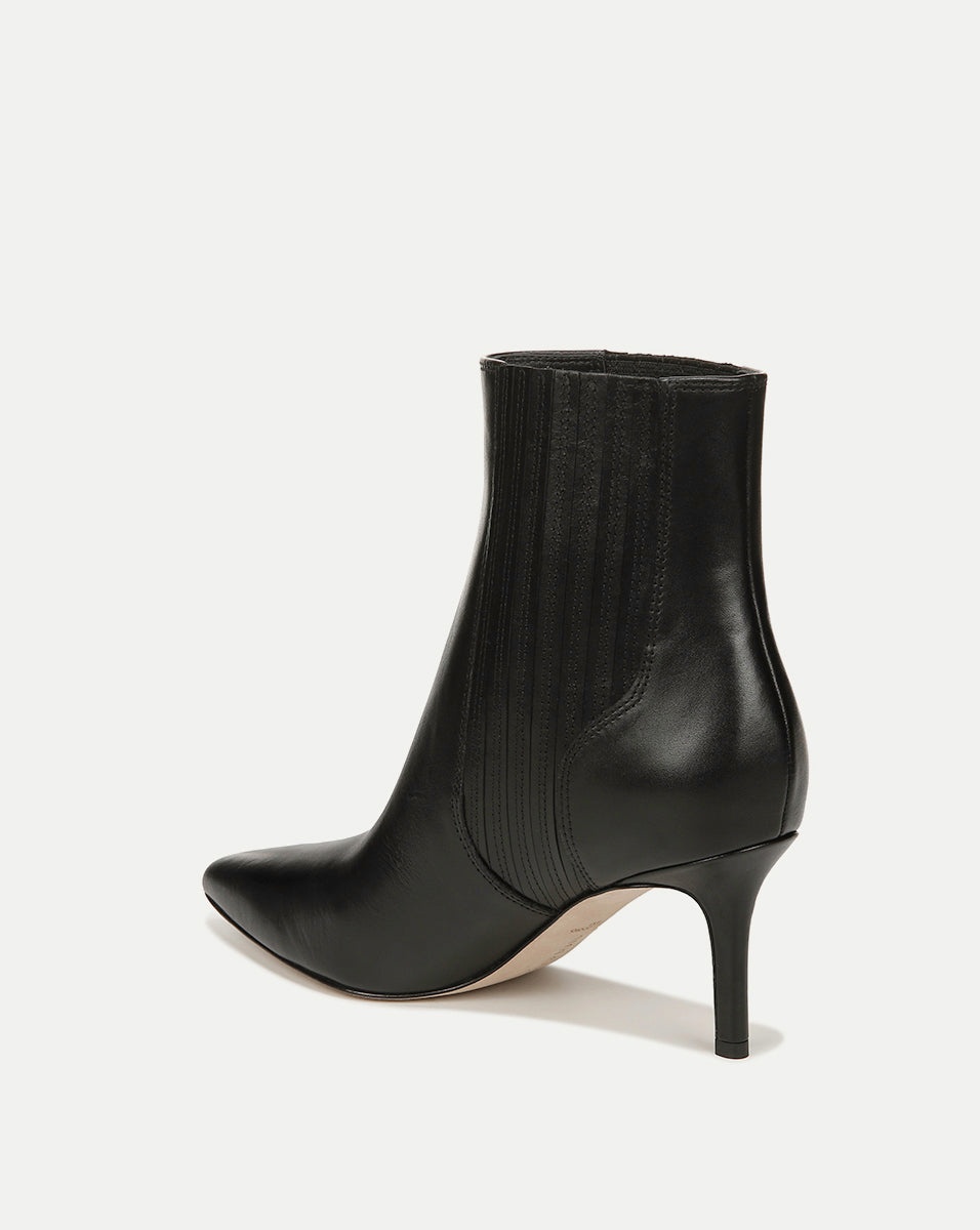 LISA LEATHER MID-HEEL BOOTIE - 4