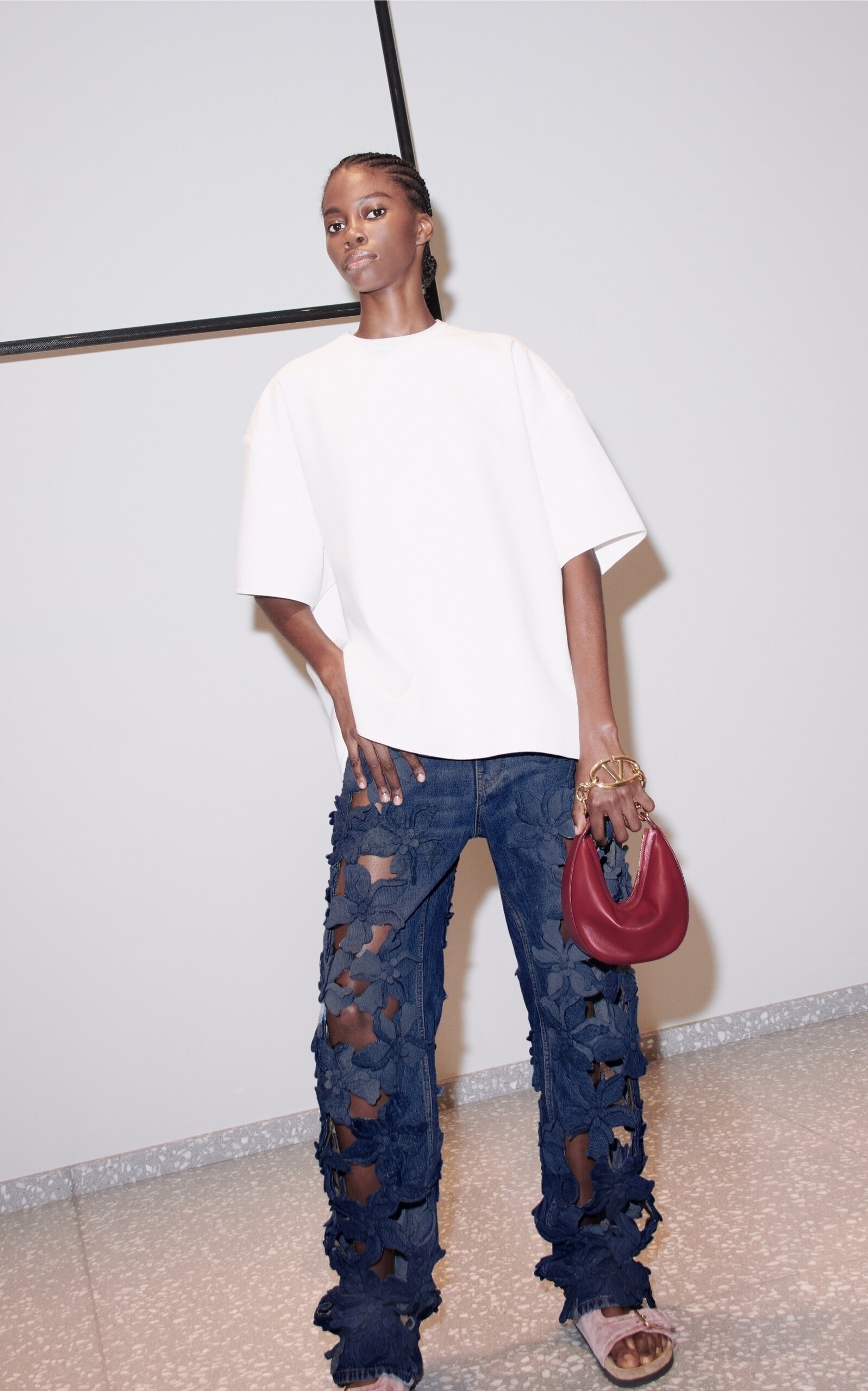 【関税込み】Valentino ブルー 刺繍 ジーンズ Slim jean Valentino Garavani Blue size 31 US in Cotton