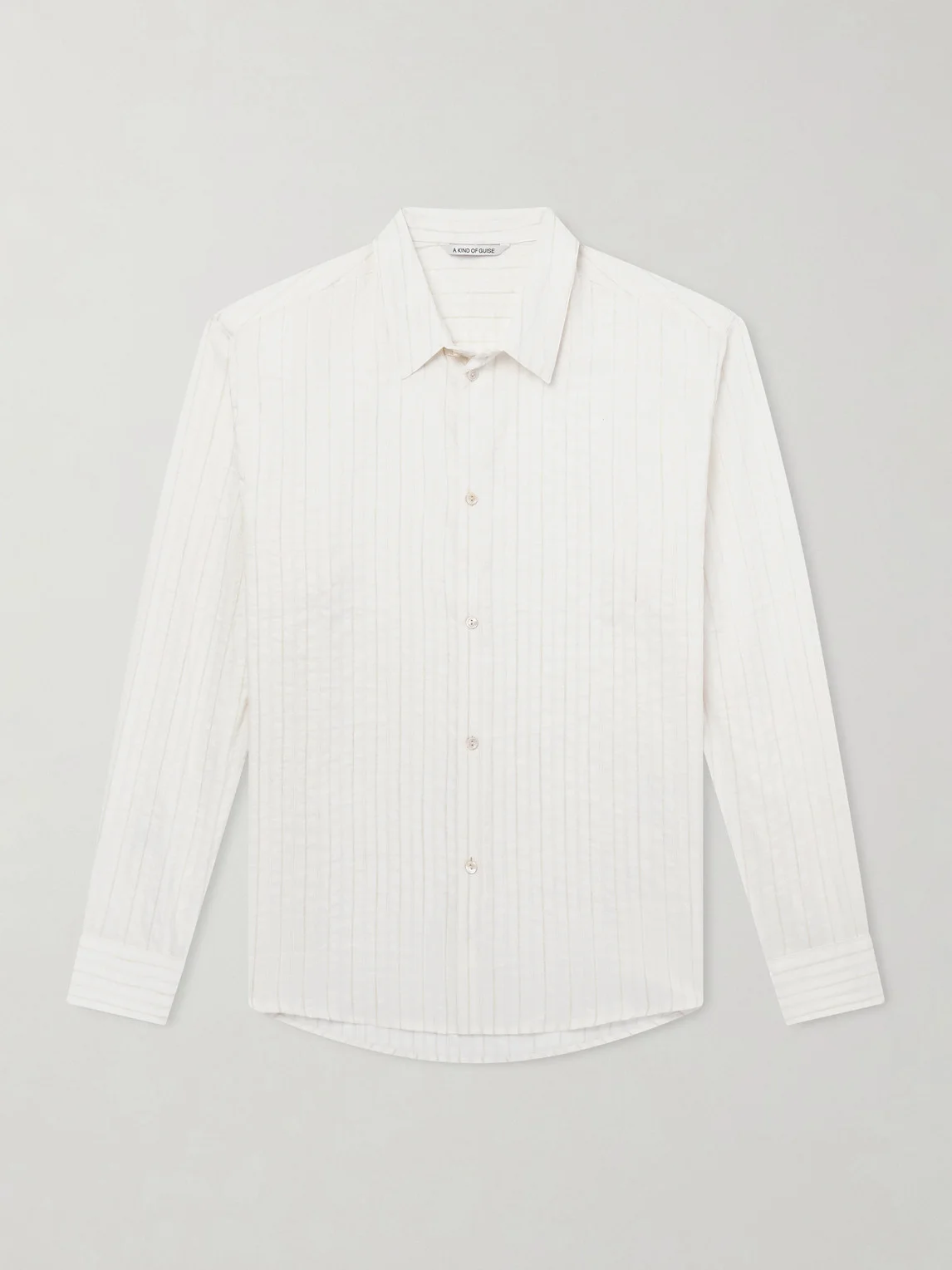 Fulvio Pinstriped Cotton, Silk and Linen-Blend Shirt - 1