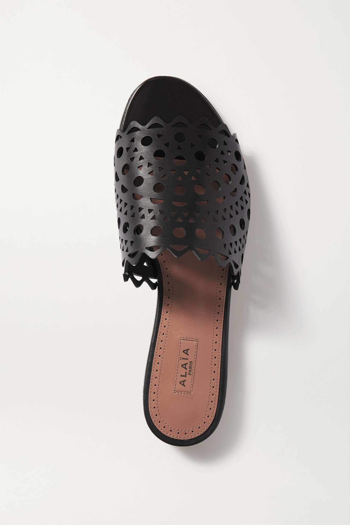 Laser-cut suede slides - 9
