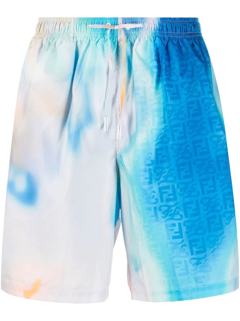 tie-dye print swim shorts - 1