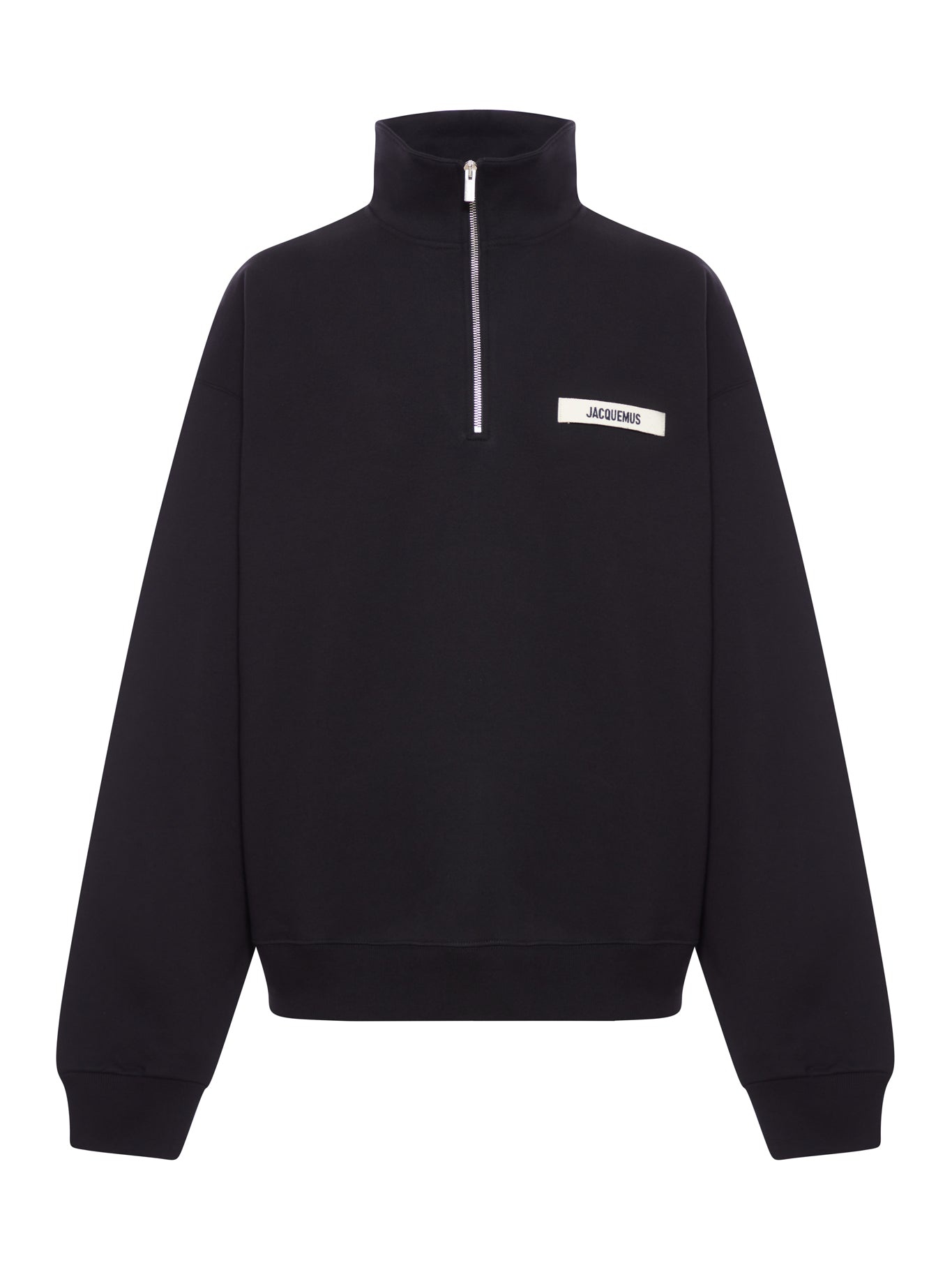 GROS GRAIN SWEATSHIRT WITH ZIP NECK - 2