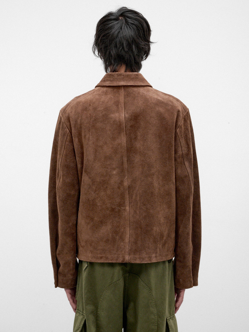 Brown Lamb Leather Zip Jacket 3