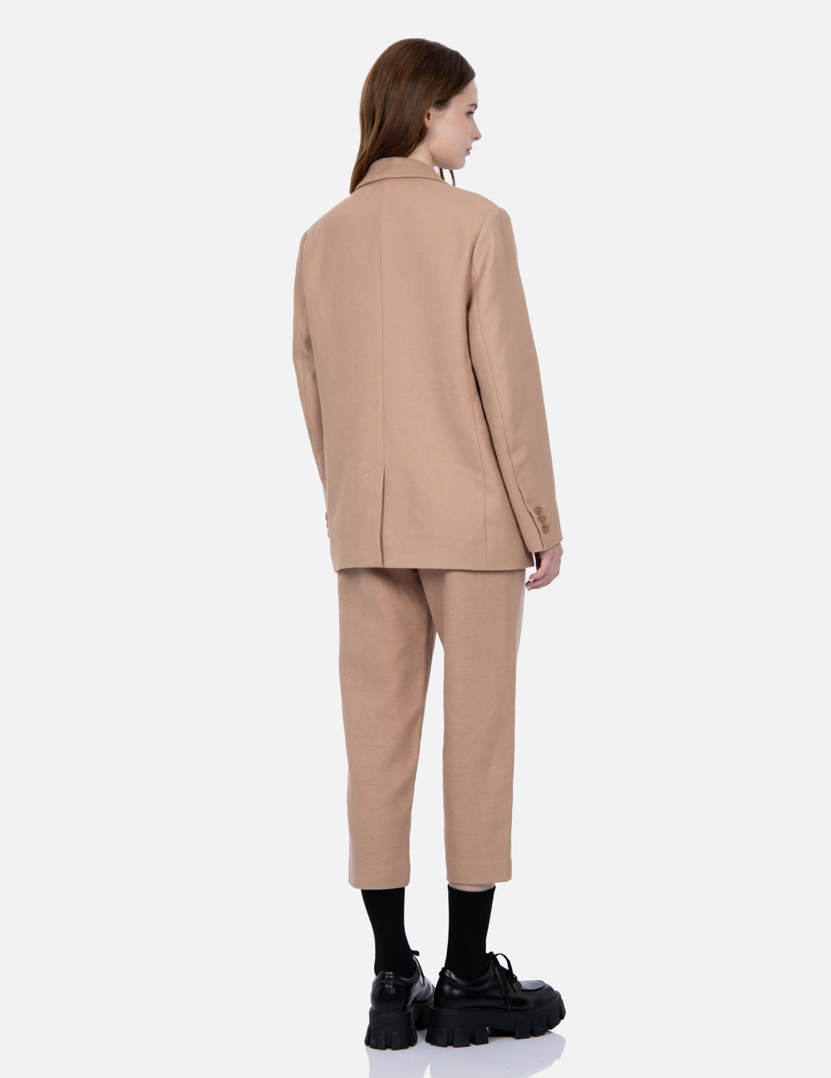 Seagull Embroidery Wool-mix Taper Pants - 4