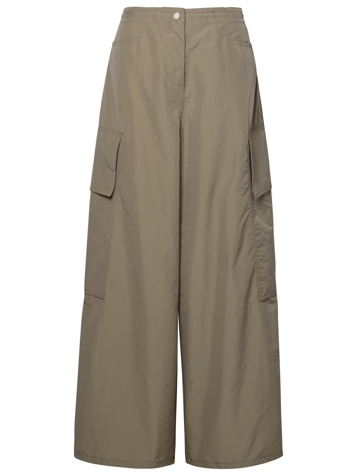 Palm Angels Woman Beige Nylon Pants - 1