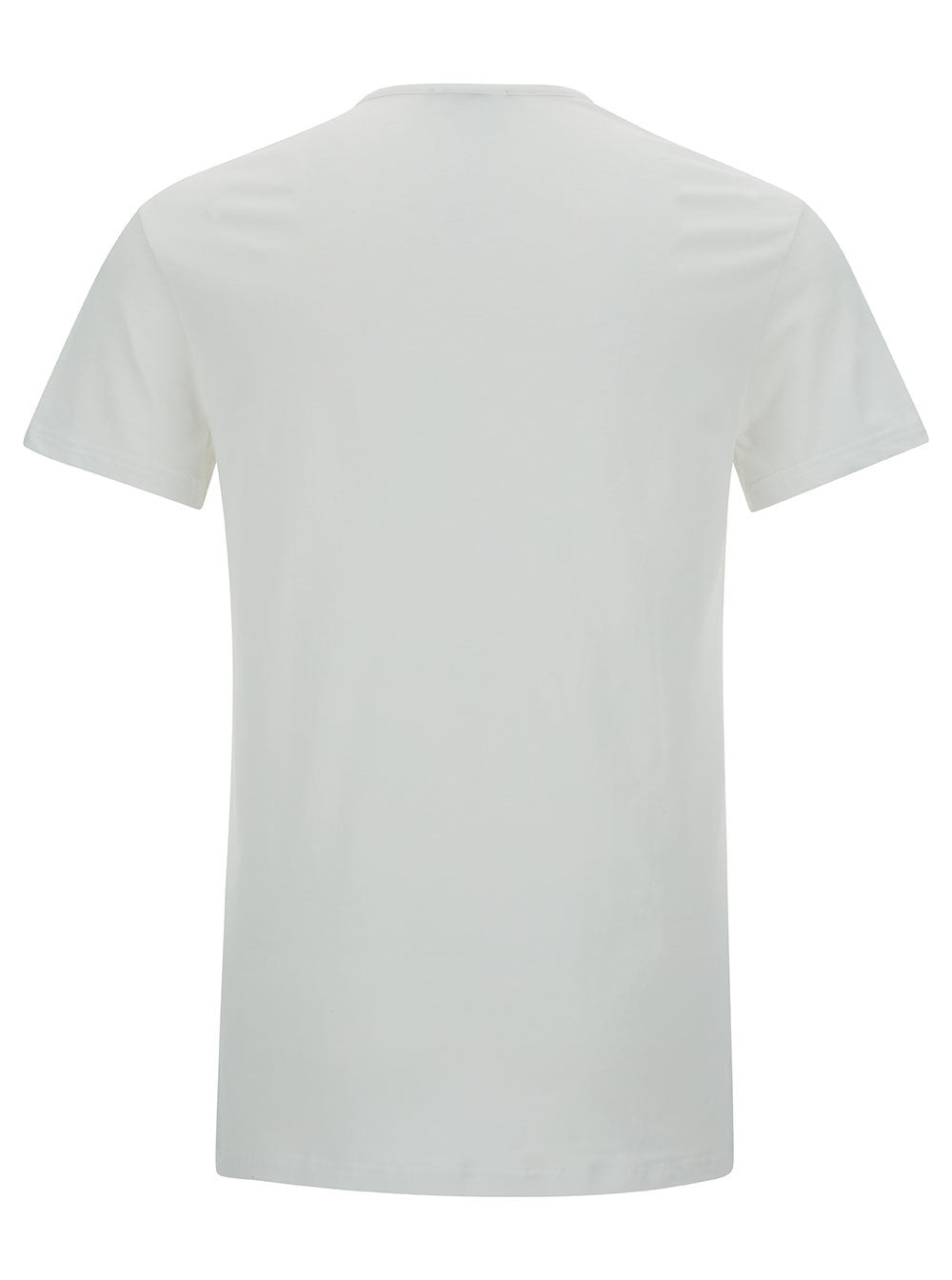 Versace Men White Crewneck T-Shirt With Medusa Print On The Front In Cotton Stretch Man - 2