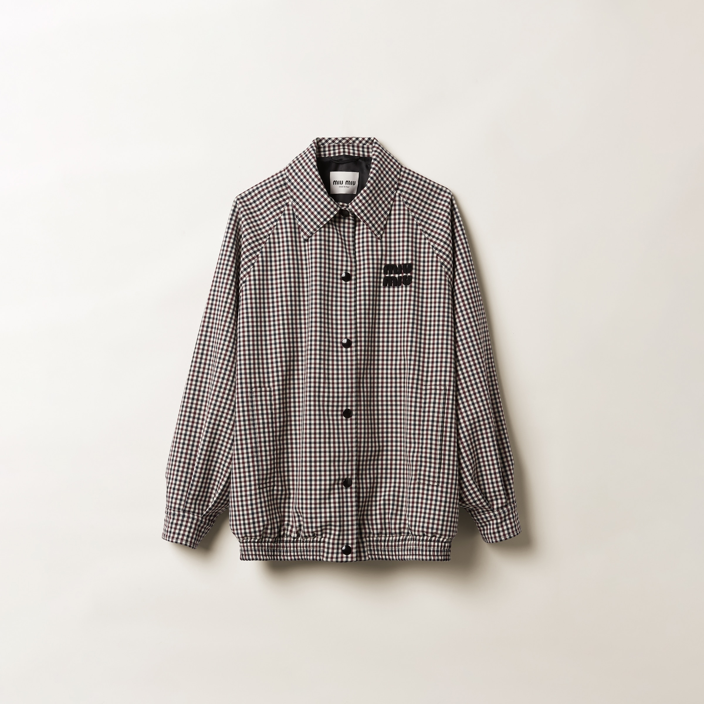 Gingham check blouson jacket - 1