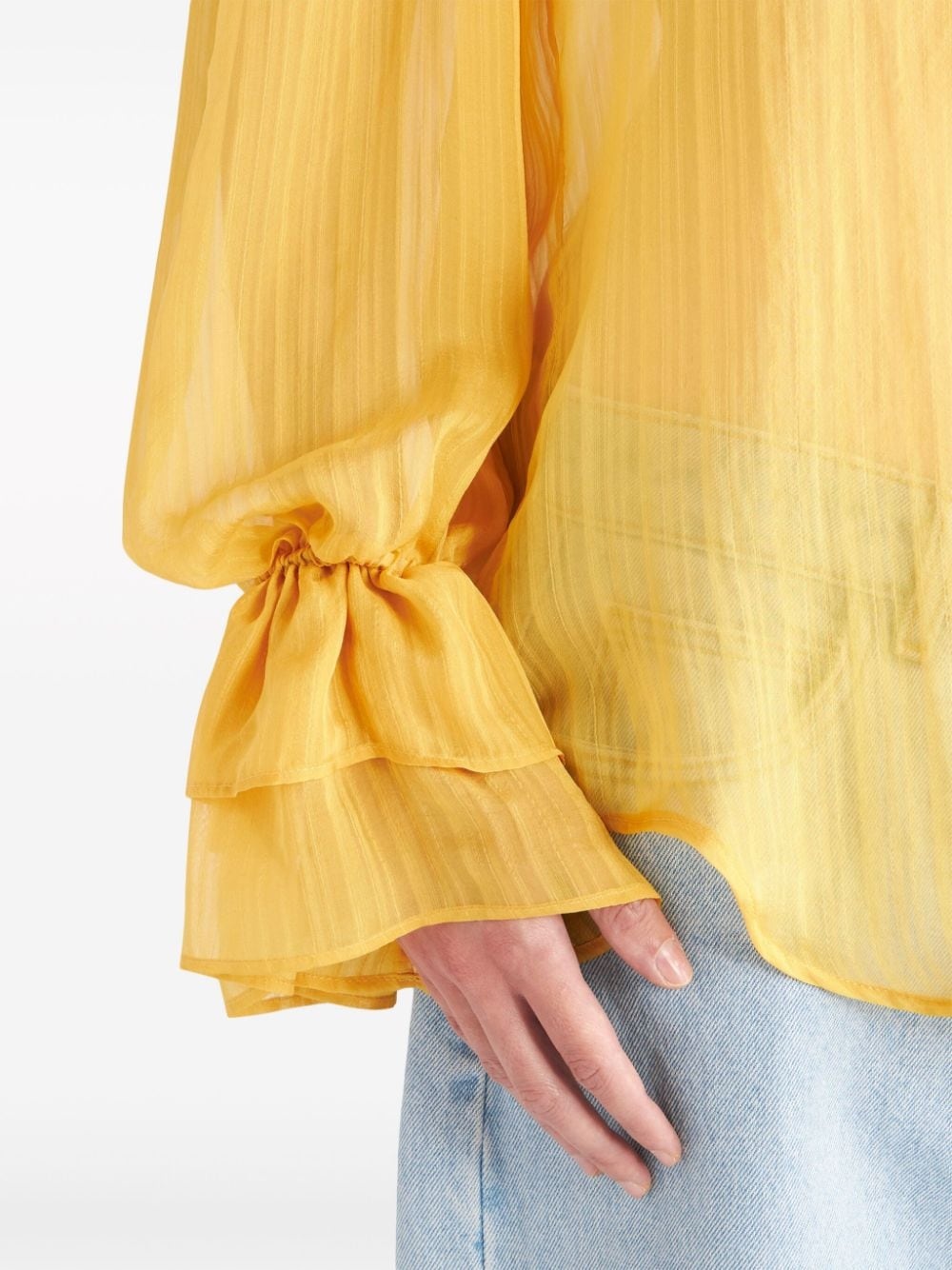 plissÃ©-effect silk shirt - 5