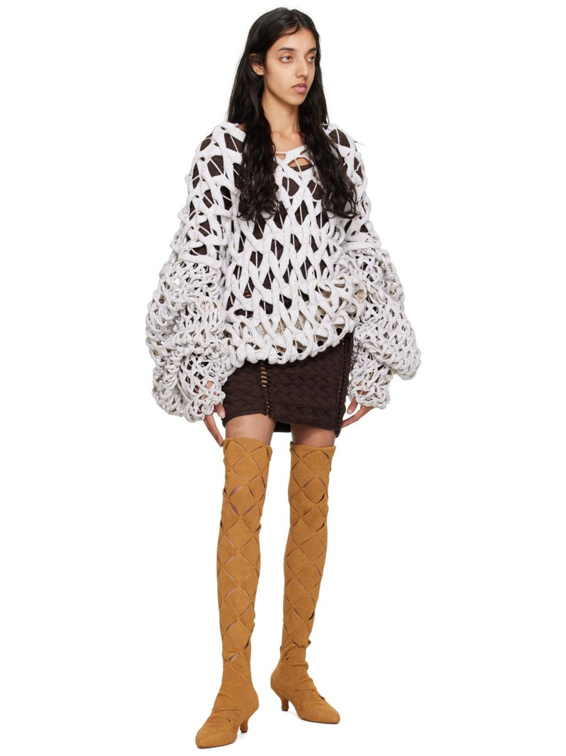 ISA BOULDER SSENSE Exclusive Orange Argyle Tall Boots outlook