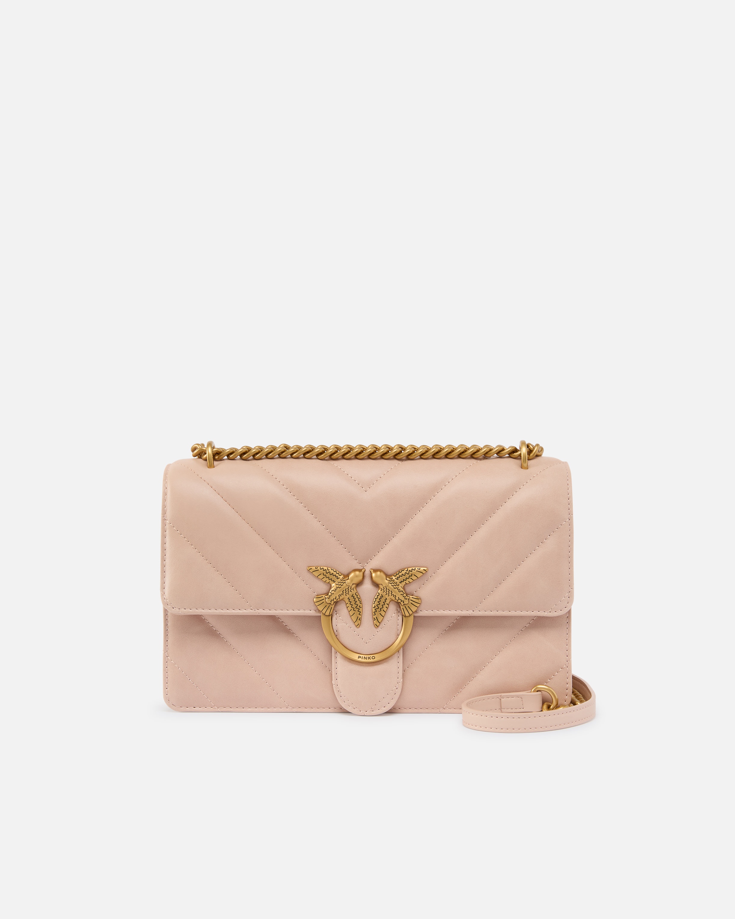 LOVE BAG LEATHER SHOULDER BAG WITH CHEVRON QUILTING - 1