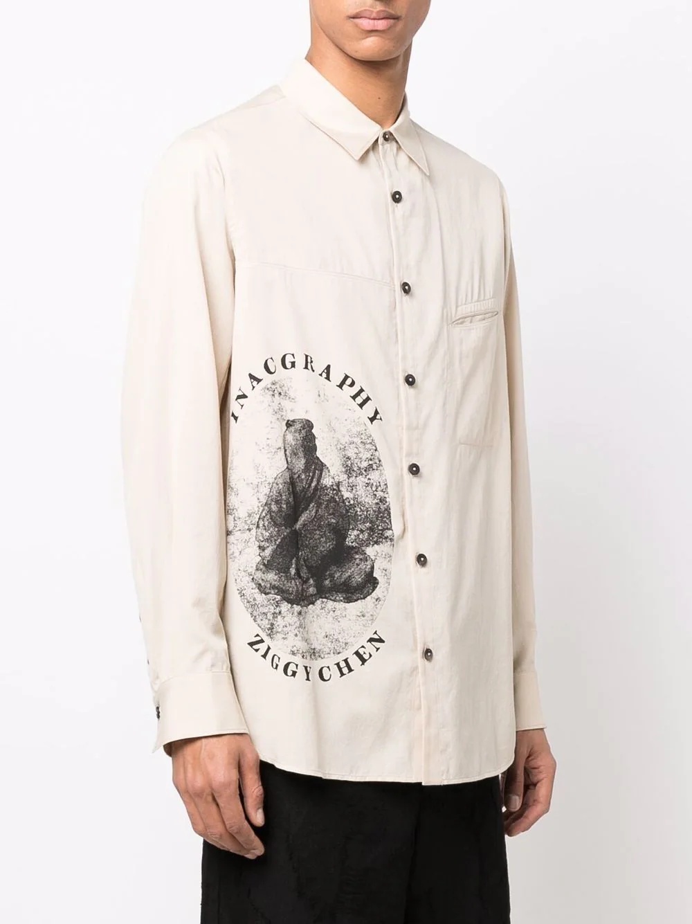 graphic-print long-sleeved shirt - 3