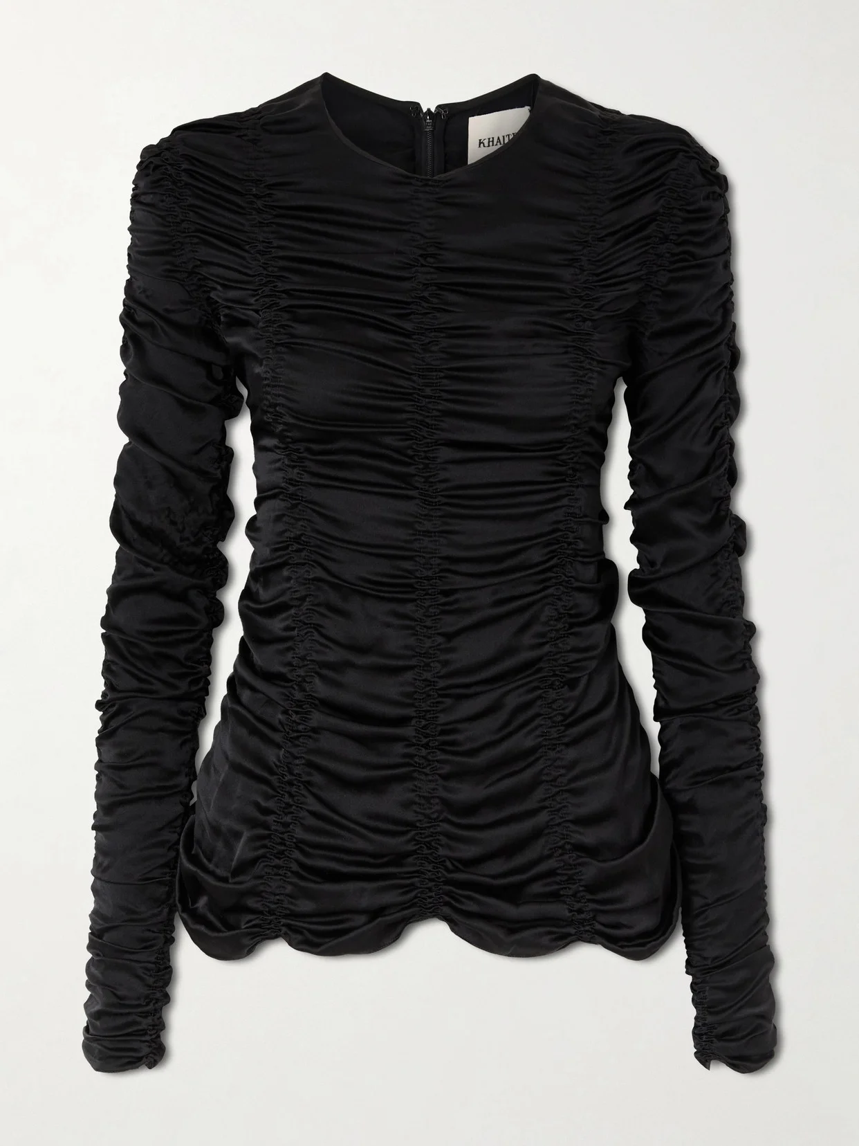 Rory Ruched Silk-satin Top - 1
