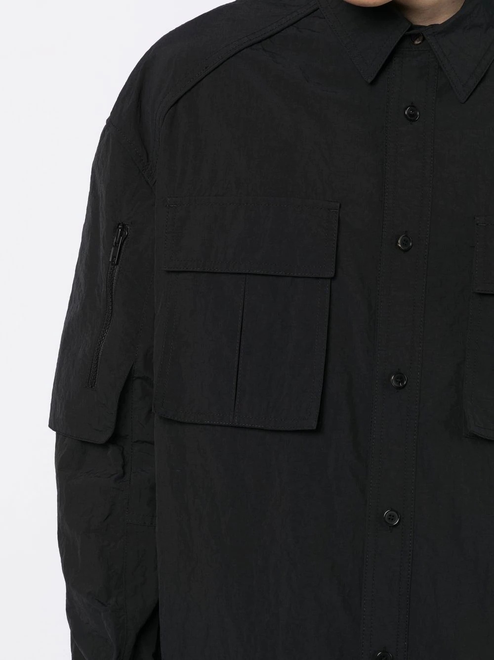 chest flap-pocket detail shirt - 5