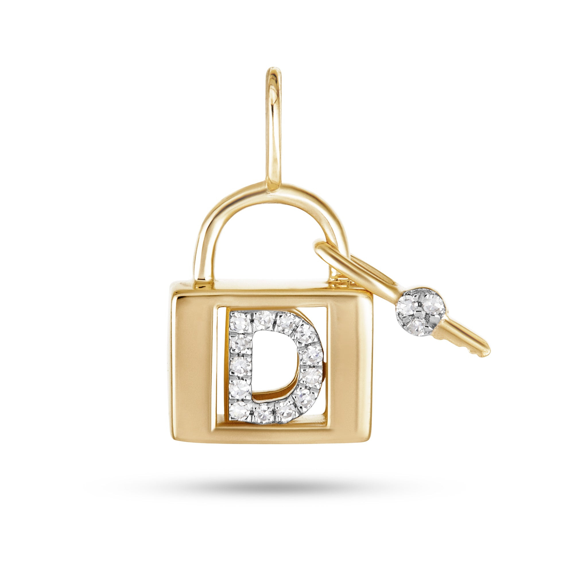Love Lock Diamond Initial Charm - 8