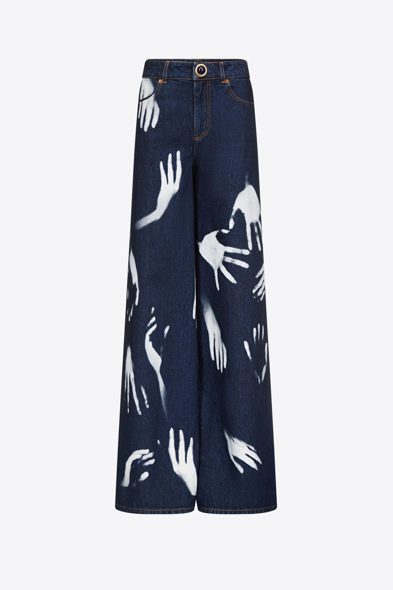 HANDPRINT WIDE LEG JEAN - 1