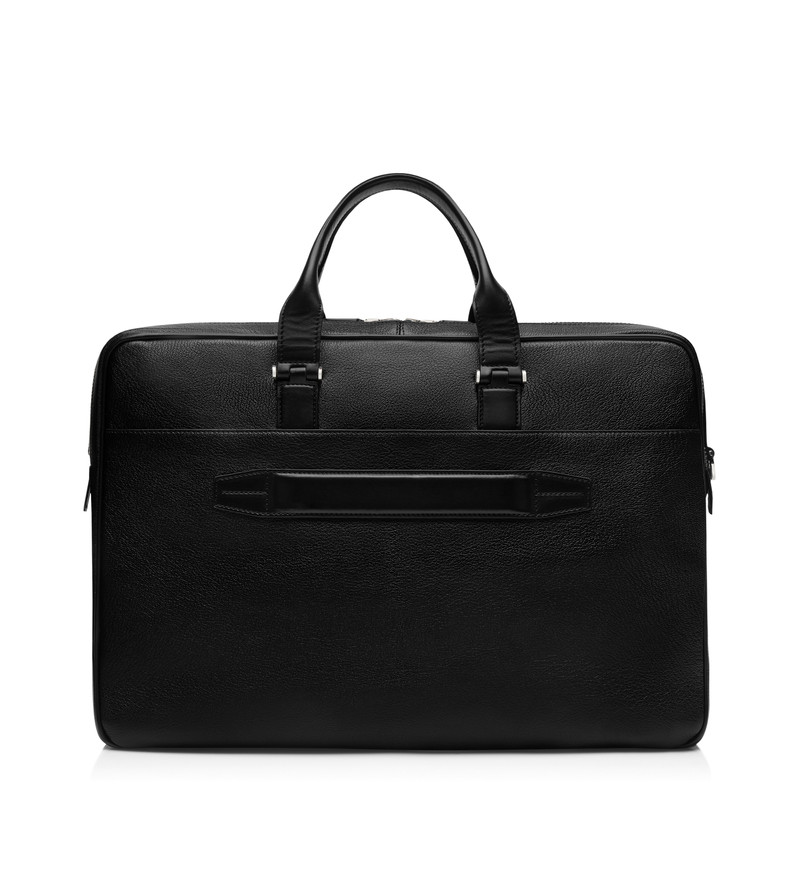 GRAIN LEATHER DOUBLE ZIP BRIEFCASE 3