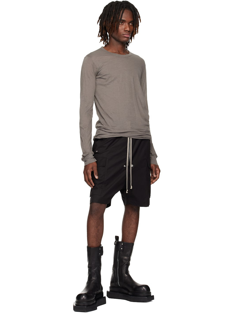 Rick Owens Black Temple Cargobela Shorts outlook