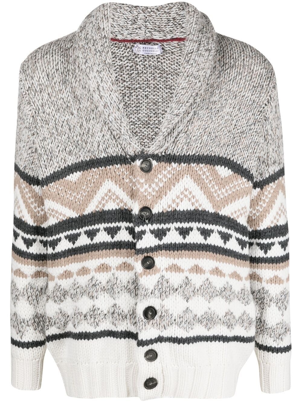 fair isle intarsia knitted cardigan - 1