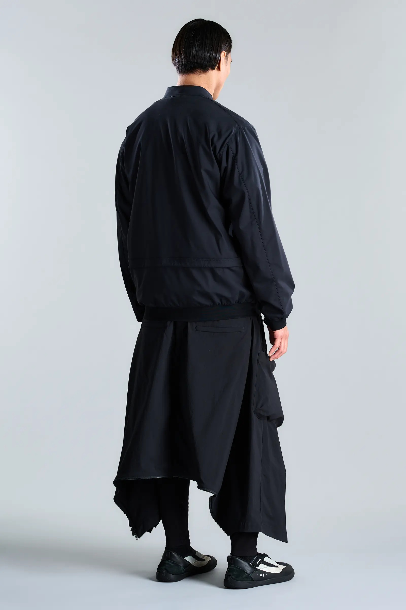 SK30-M Nylon Stretch Convert Cargo Skirt Black - 2
