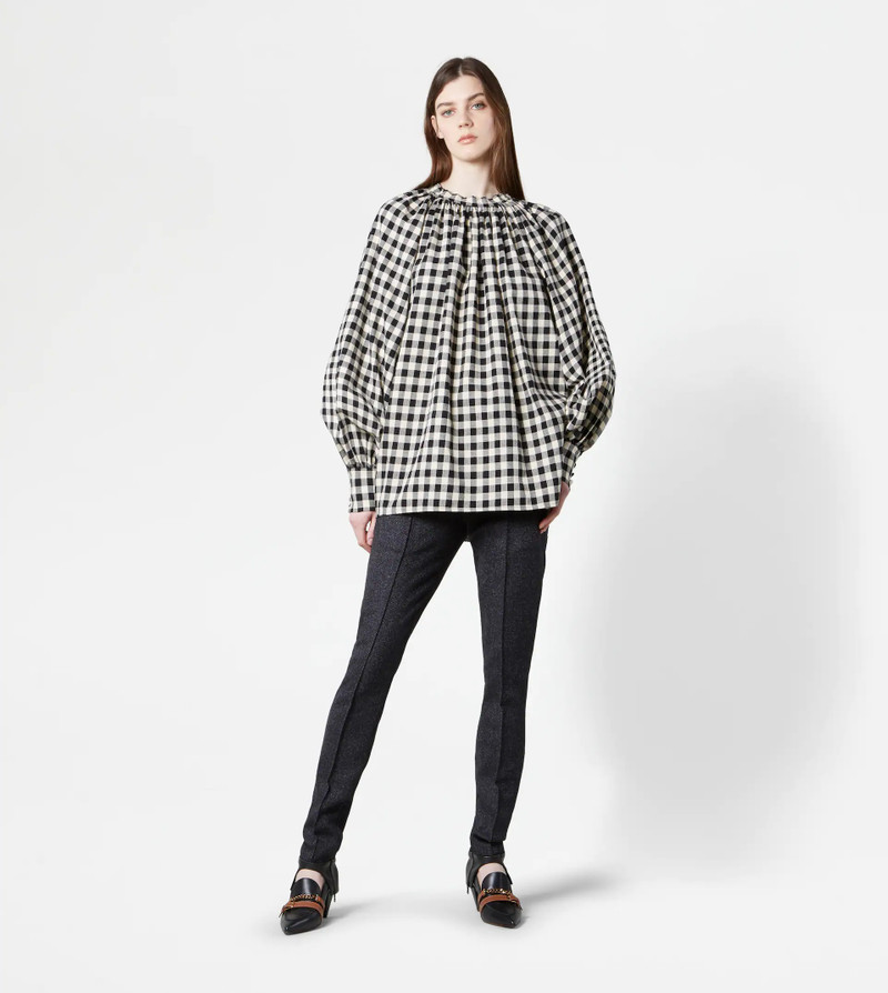 Tod's FLANNEL BLOUSE - BLACK, WHITE outlook