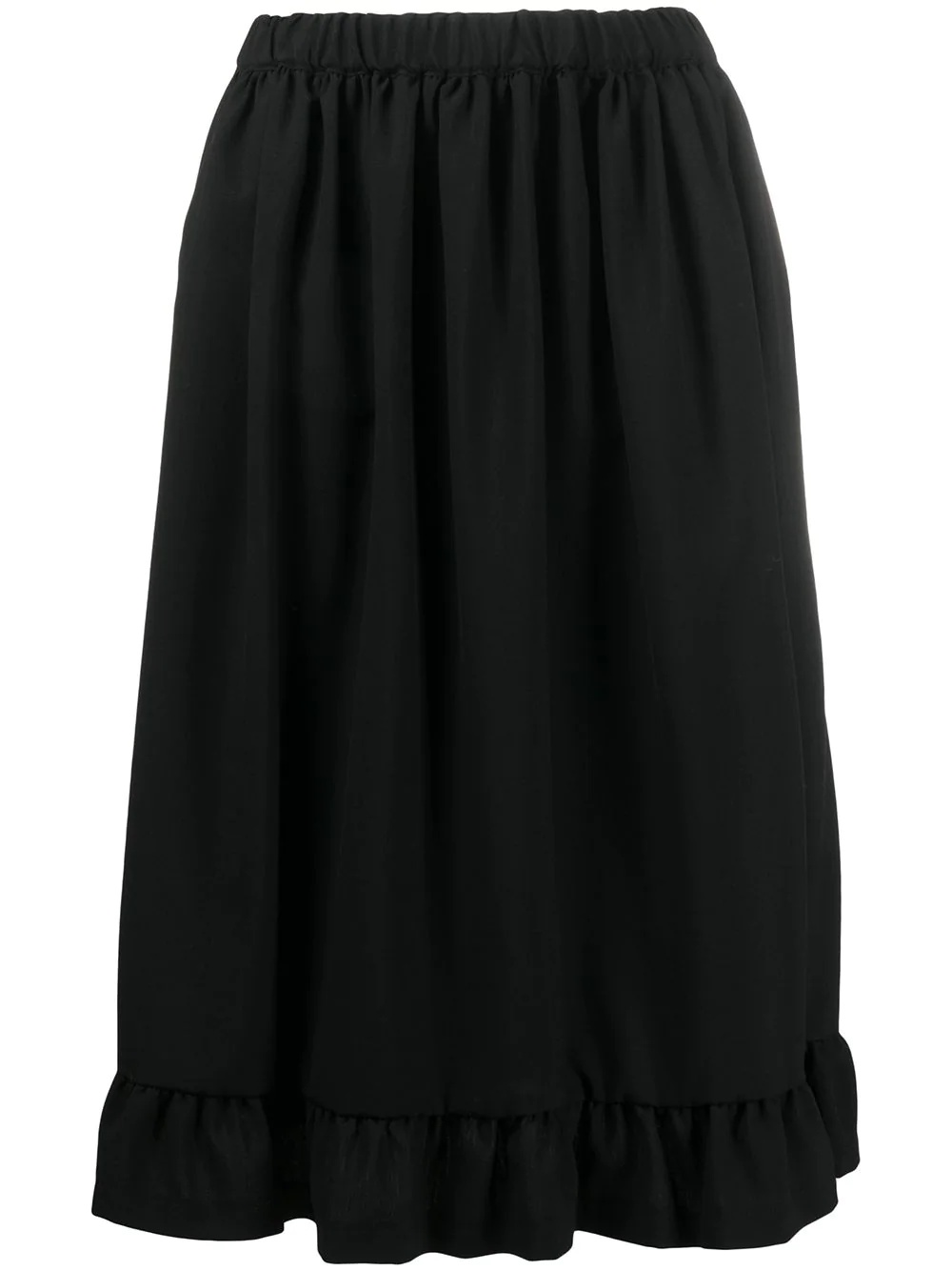 ruffled-hem midi skirt - 1