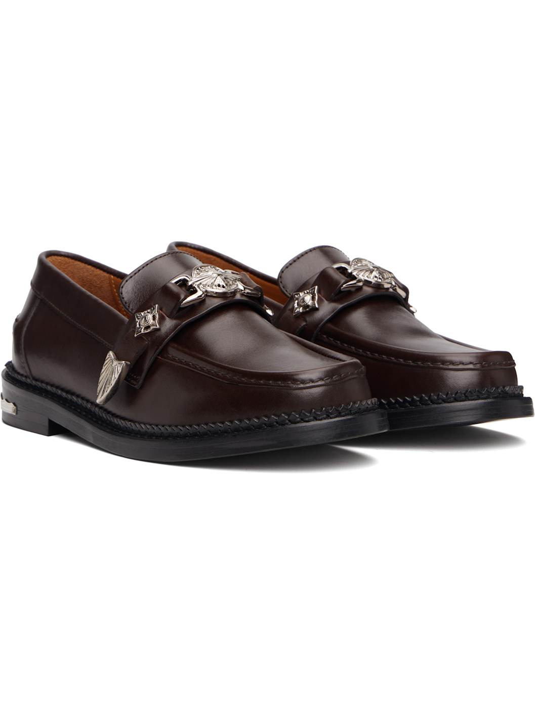 SSENSE Exclusive Brown Detail Loafers - 4