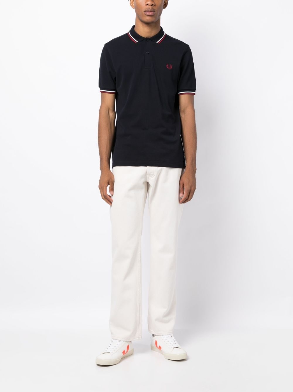 contrast-trim cotton polo shirt - 2