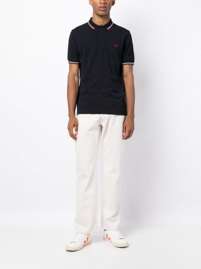 Fred Perry contrast-trim cotton polo shirt outlook