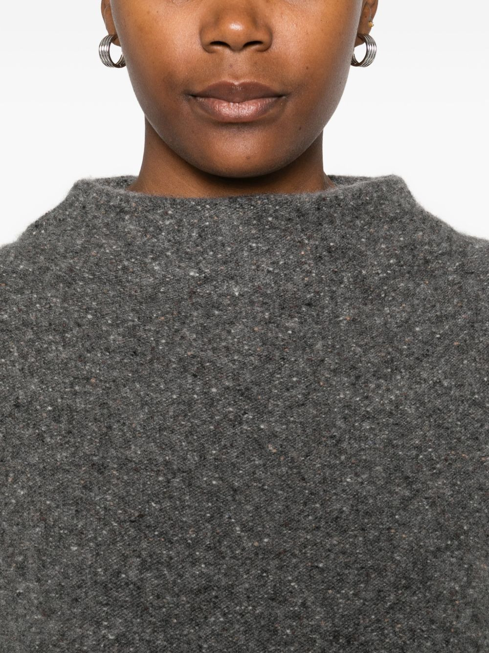 speckled mock-neck sweater - 5