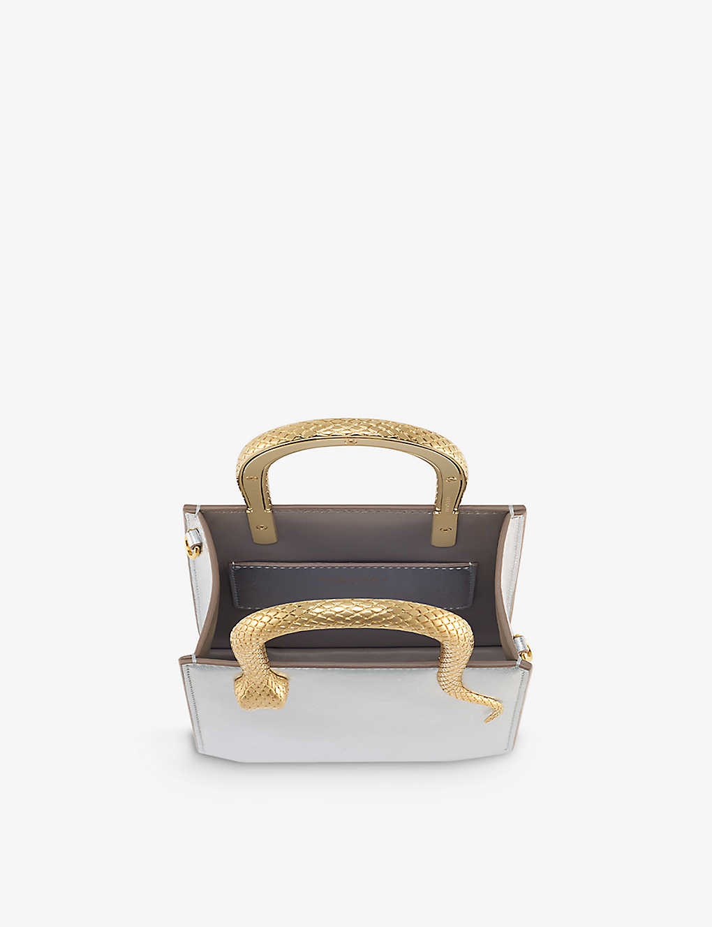 Serpentine suede tote bag - 4