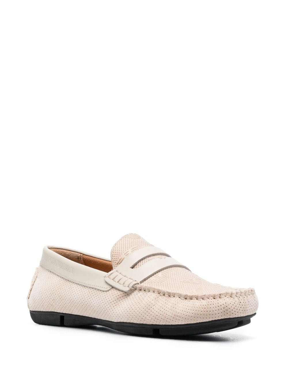 flocked-logo driving loafers - 2