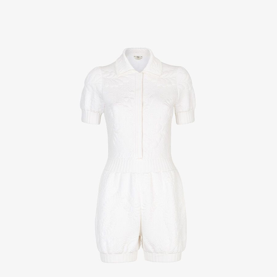 White viscose jumpsuit - 1