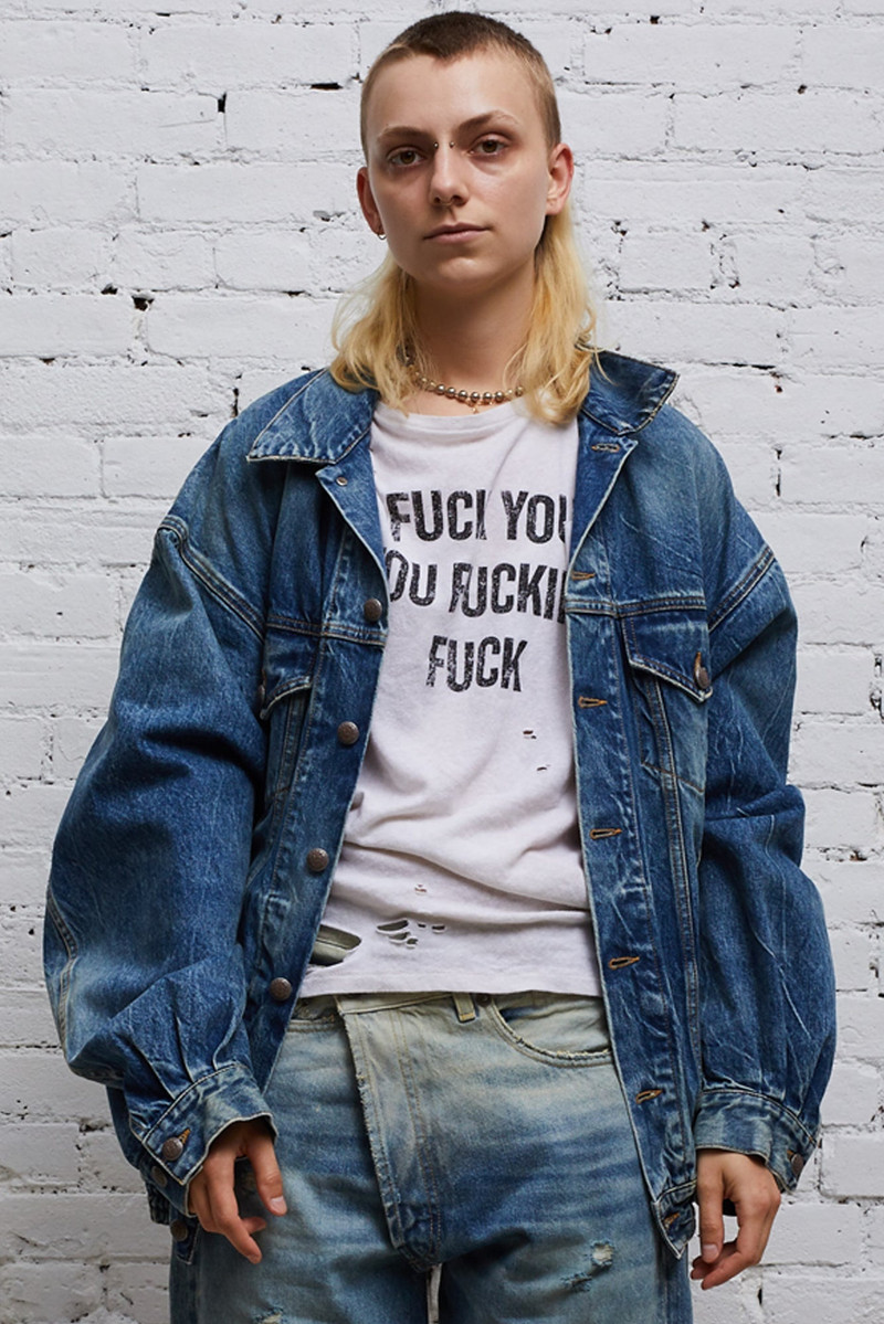 R13 CINCHED WAIST DENIM TRUCKER - KELLY | R13 outlook