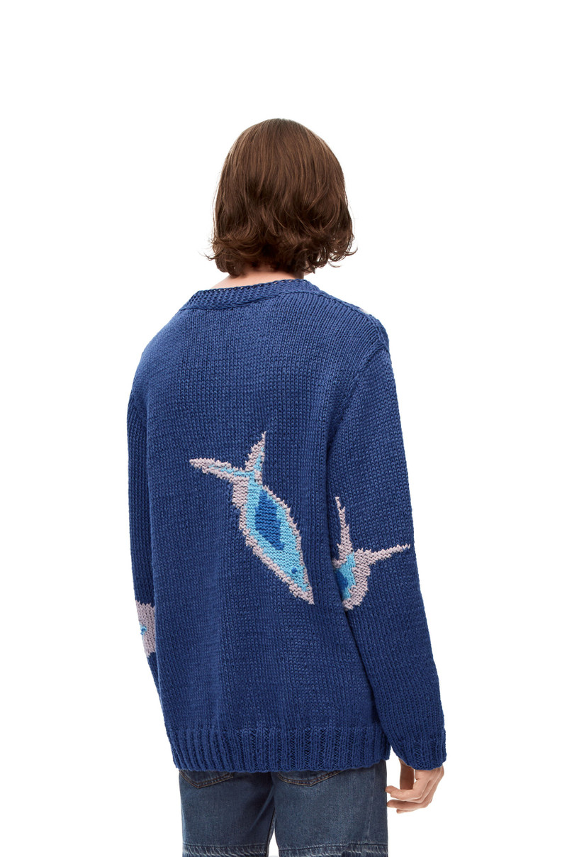 Fish cardigan in linen and cotton 4